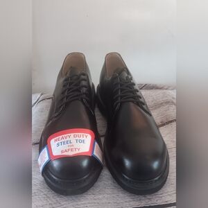 Heavy Duty Black Steel Toe Oxfords